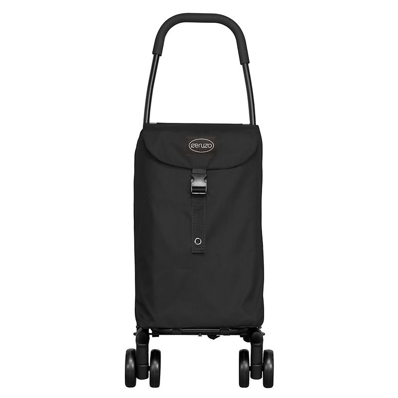 Ceruzo Go Four Shopping Trolley 43.5L Large Capacity Grocery Cart Foldable & Lightweight – Black - Afanaya